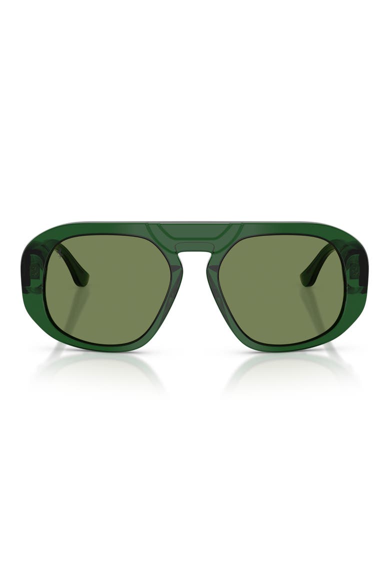 54mm Pillow Sunglasses, Main, color, DARK GREEN / GREEN