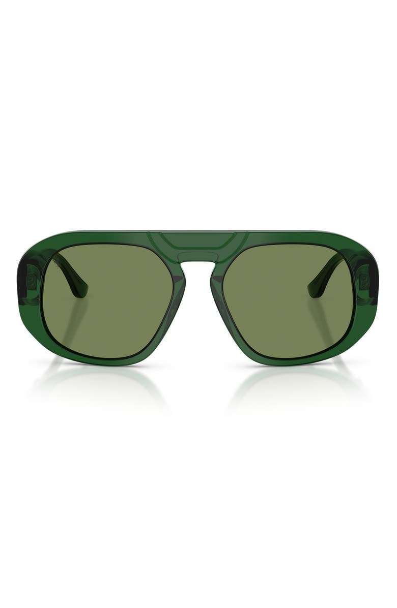 Ferrari 54mm Pillow Sunglasses, Main, color, Dark Green / Green
