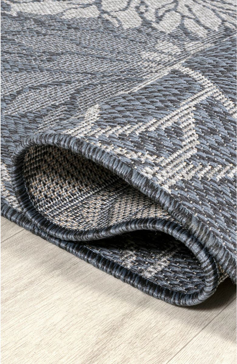 JONATHAN Y Bahamas Modern All-Over Floral Indoor/Outdoor Area Rug, Alternate, color, Navy/Gray