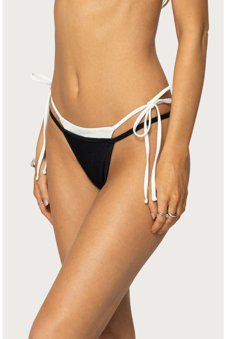 Jessica Layered String Bikini Bottoms, Alternate, color, BLACK-AND-WHITE