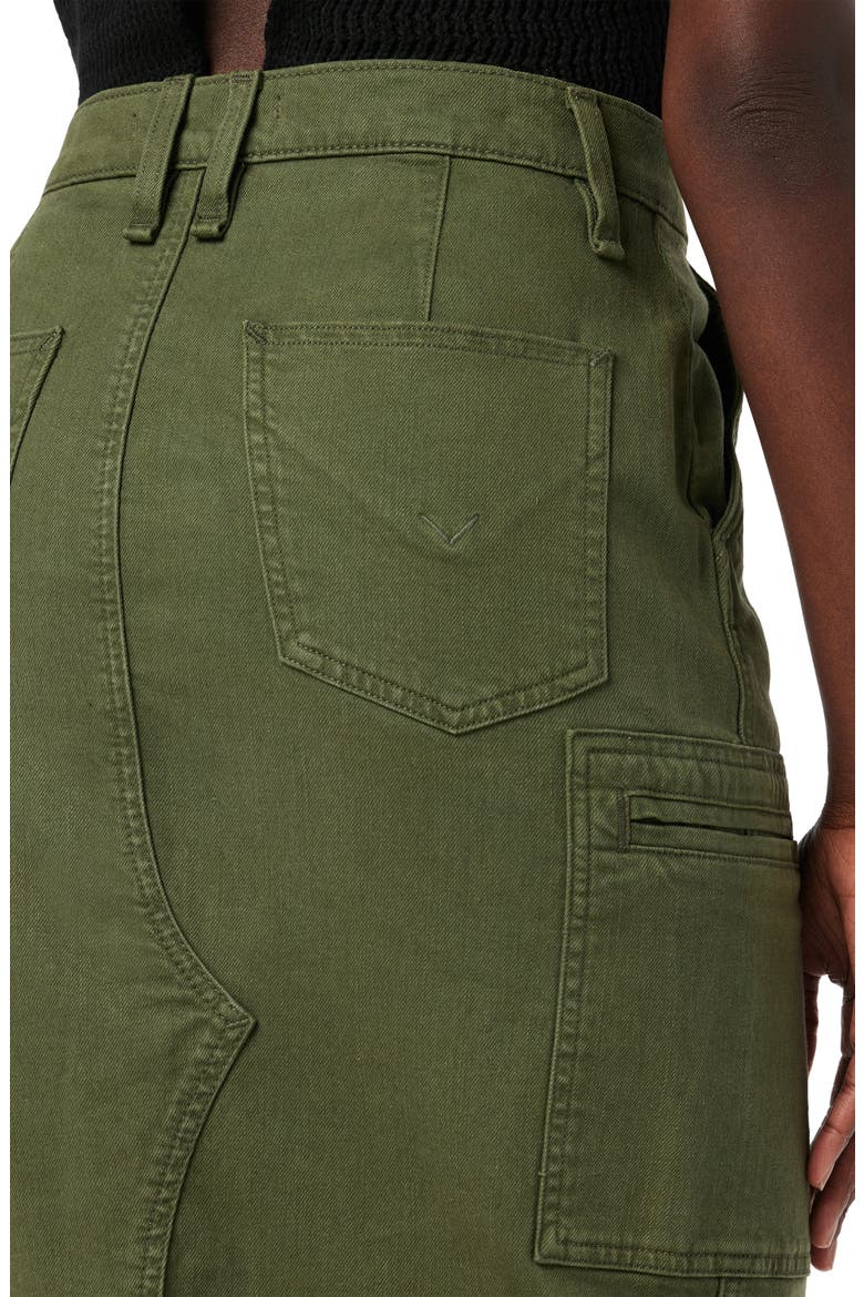 Reconstructed Denim Midi Skirt, Alternate, color, CYPRESS