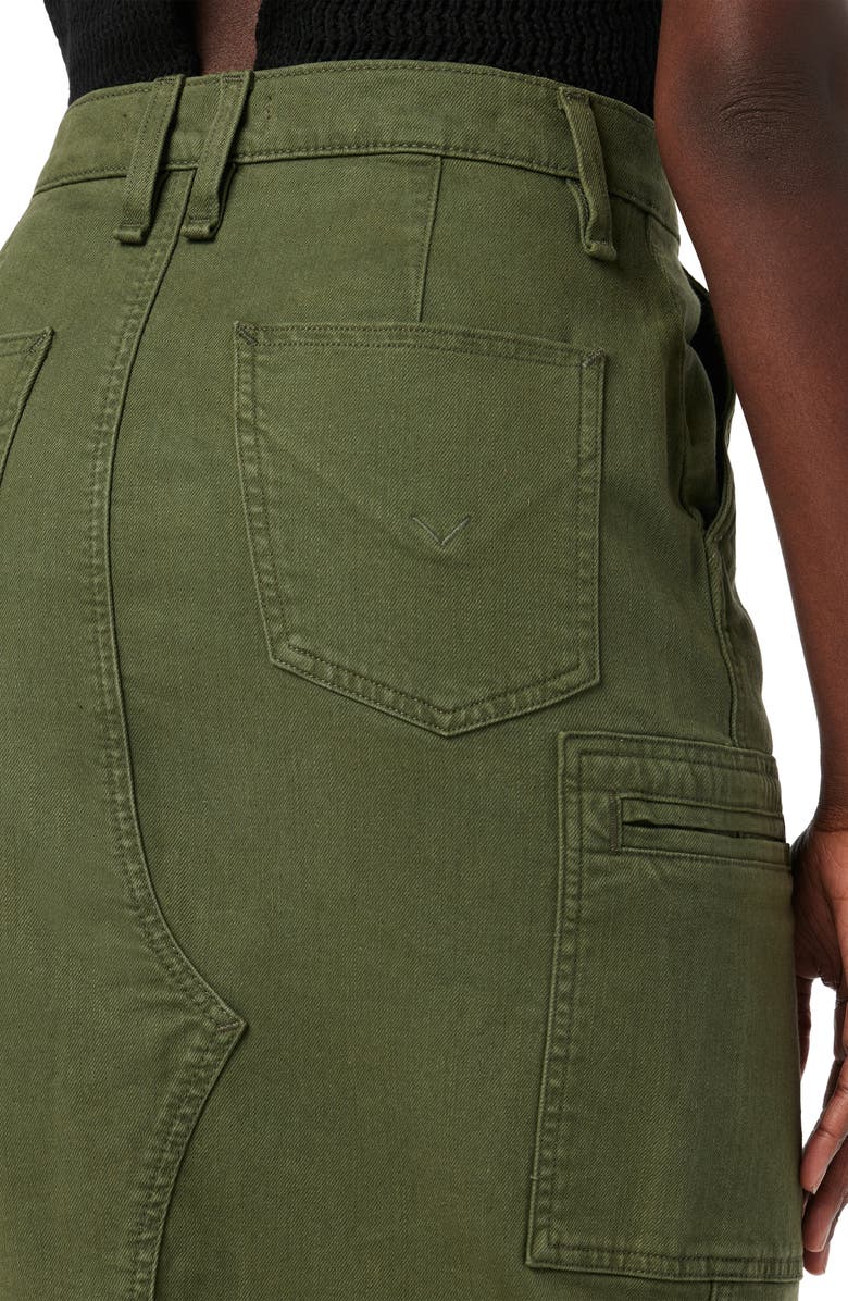 Hudson Jeans Reconstructed Denim Midi Skirt, Alternate, color, Cypress