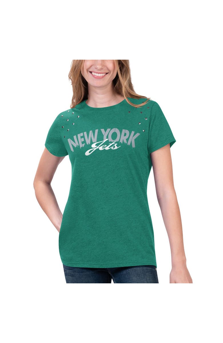 G-III 4HER BY CARL BANKS Women's G-III 4Her by Carl Banks Heathered Green New York Jets Main Game T-Shirt, Main, color, 