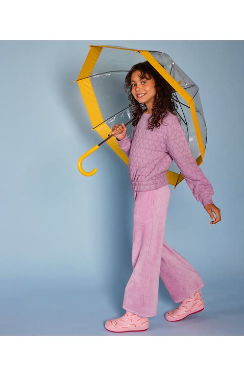 Girls Corduroy Wide Leg Knit Pants