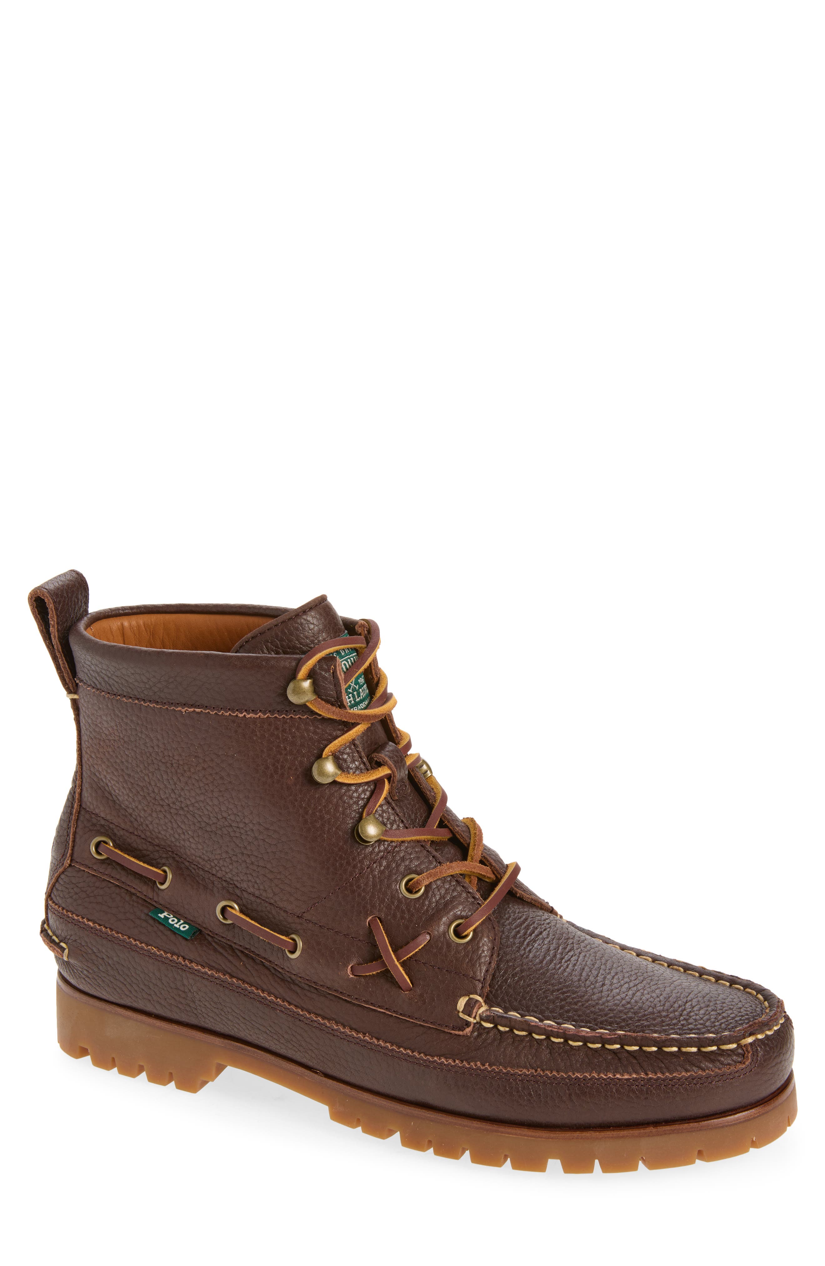 Ranger Leather Boot, Main, color, DARK BROWN