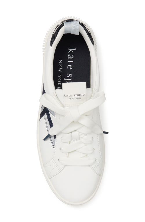 Shop Kate Spade New York Signature Sneaker In True White/pale Saphire Multi