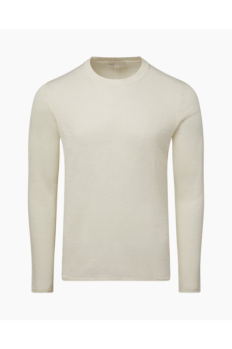 Kevin Crewneck Linen Sweater, Alternate, color, WHITE