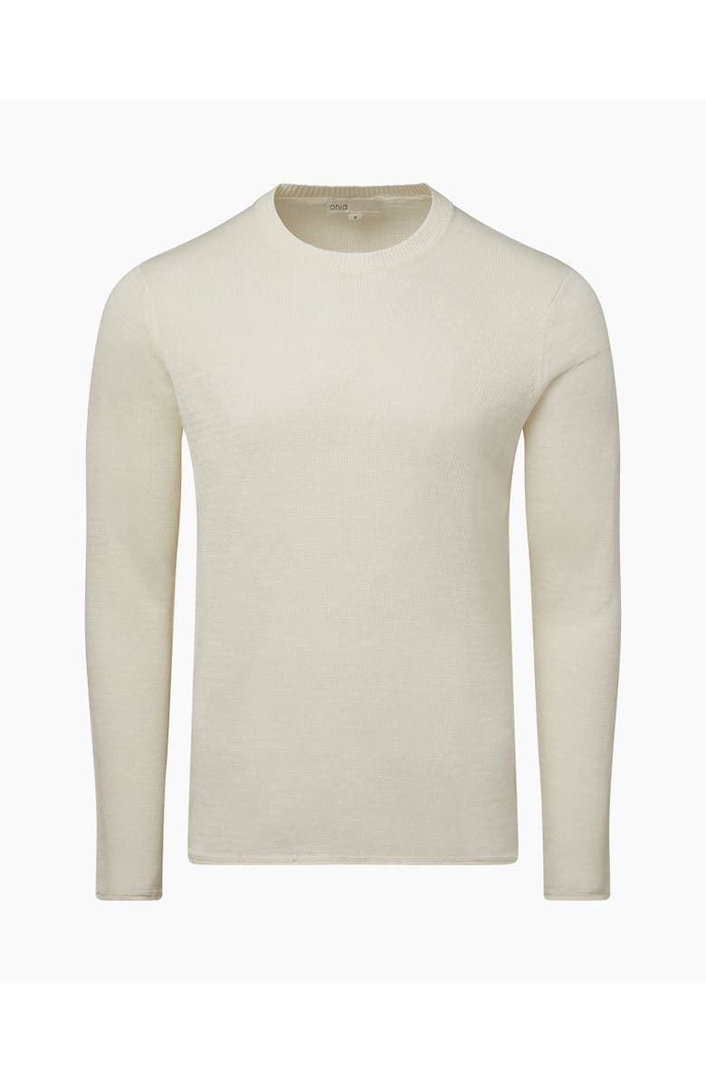 Onia Kevin Crewneck Linen Sweater, Alternate, color, White