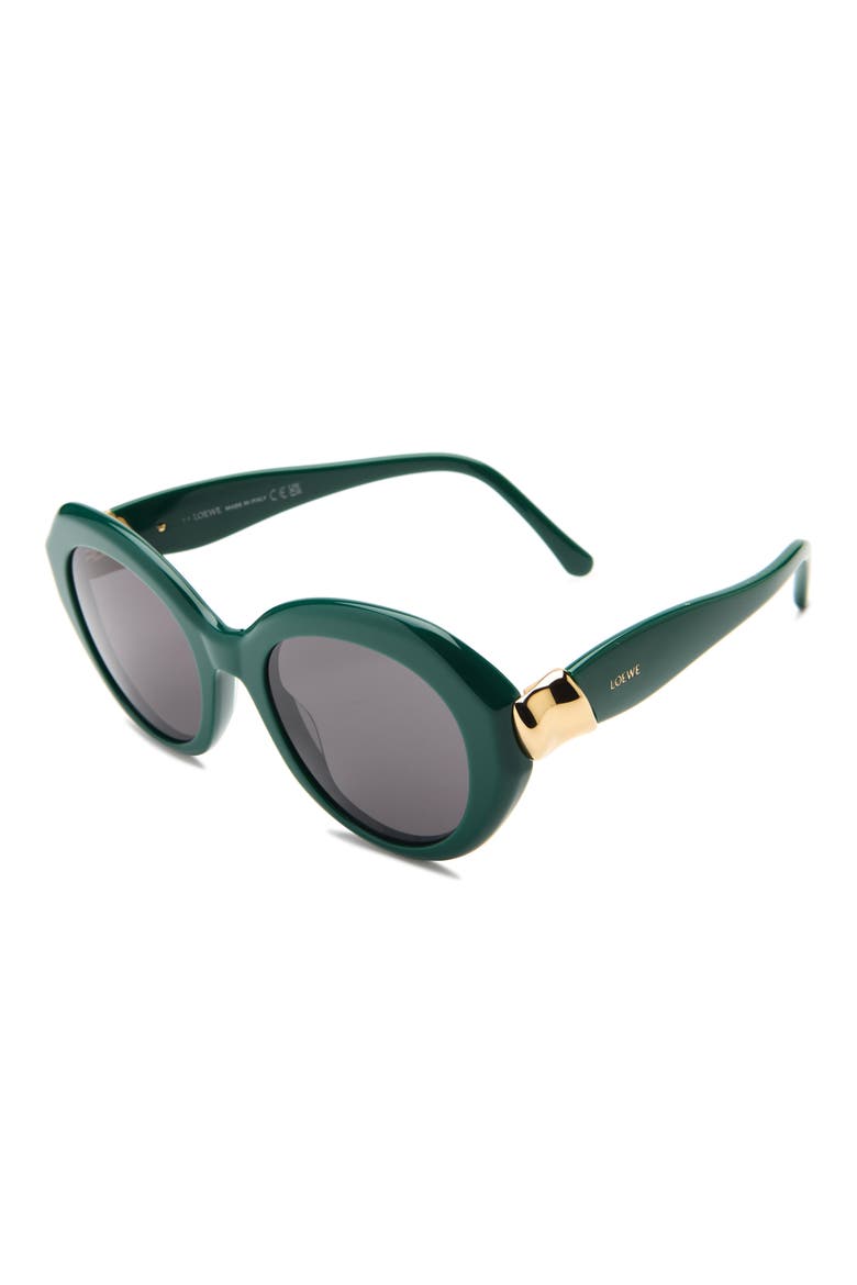 Coil Geometric Sunglasses, Alternate, color, SHINY DARK GREEN / SMOKE