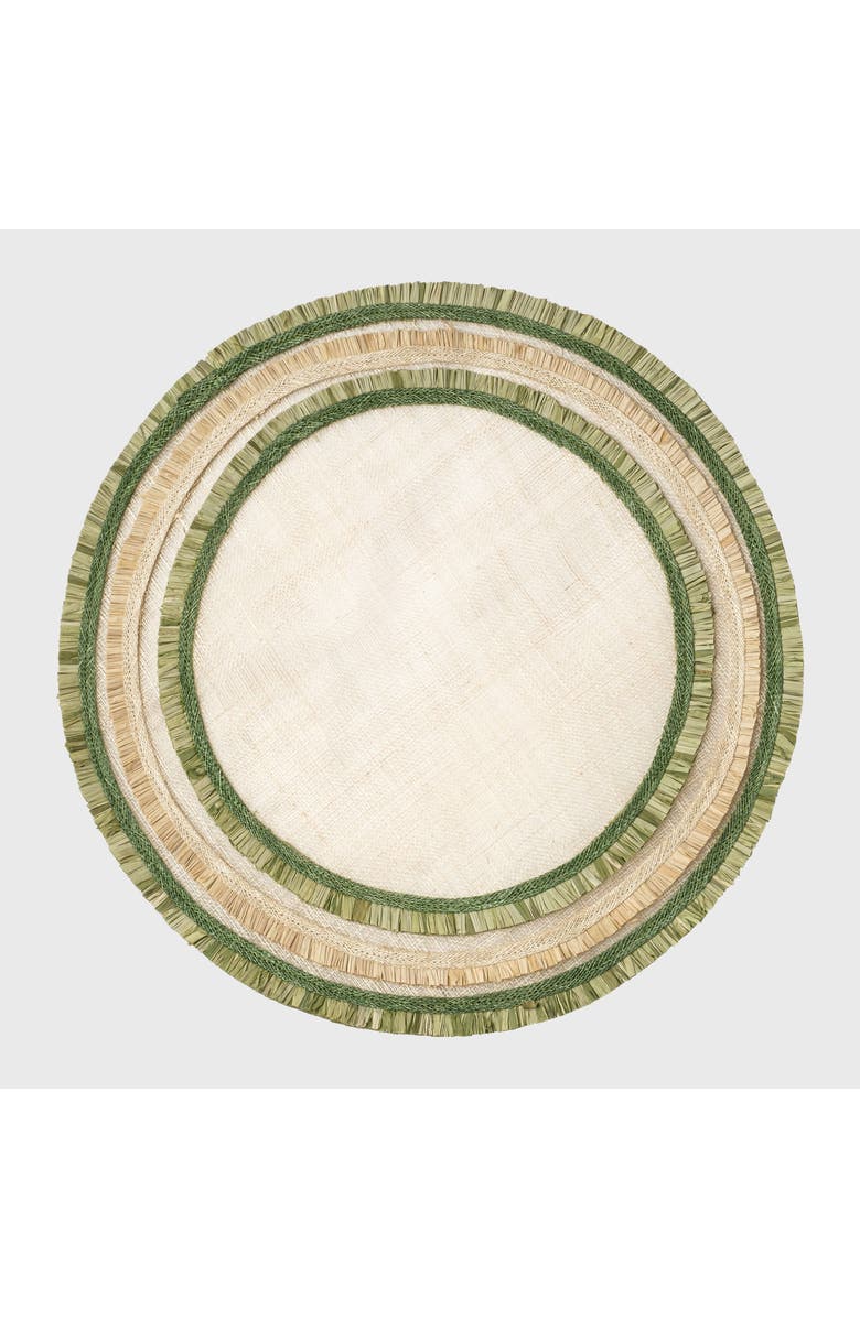 Joanna Buchanan Ruffle edge straw placemat, set of four, Main, color, Green