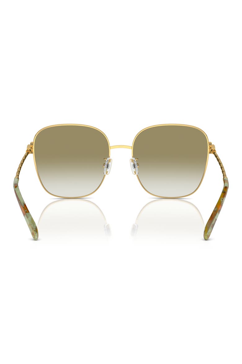 57mm Gradient Square Sunglasses, Alternate, color, DARK GREEN