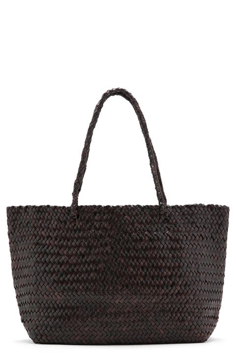 Braided Woven Leather Shopper Bag