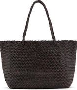 MANGO Braided Woven Leather Shopper Bag