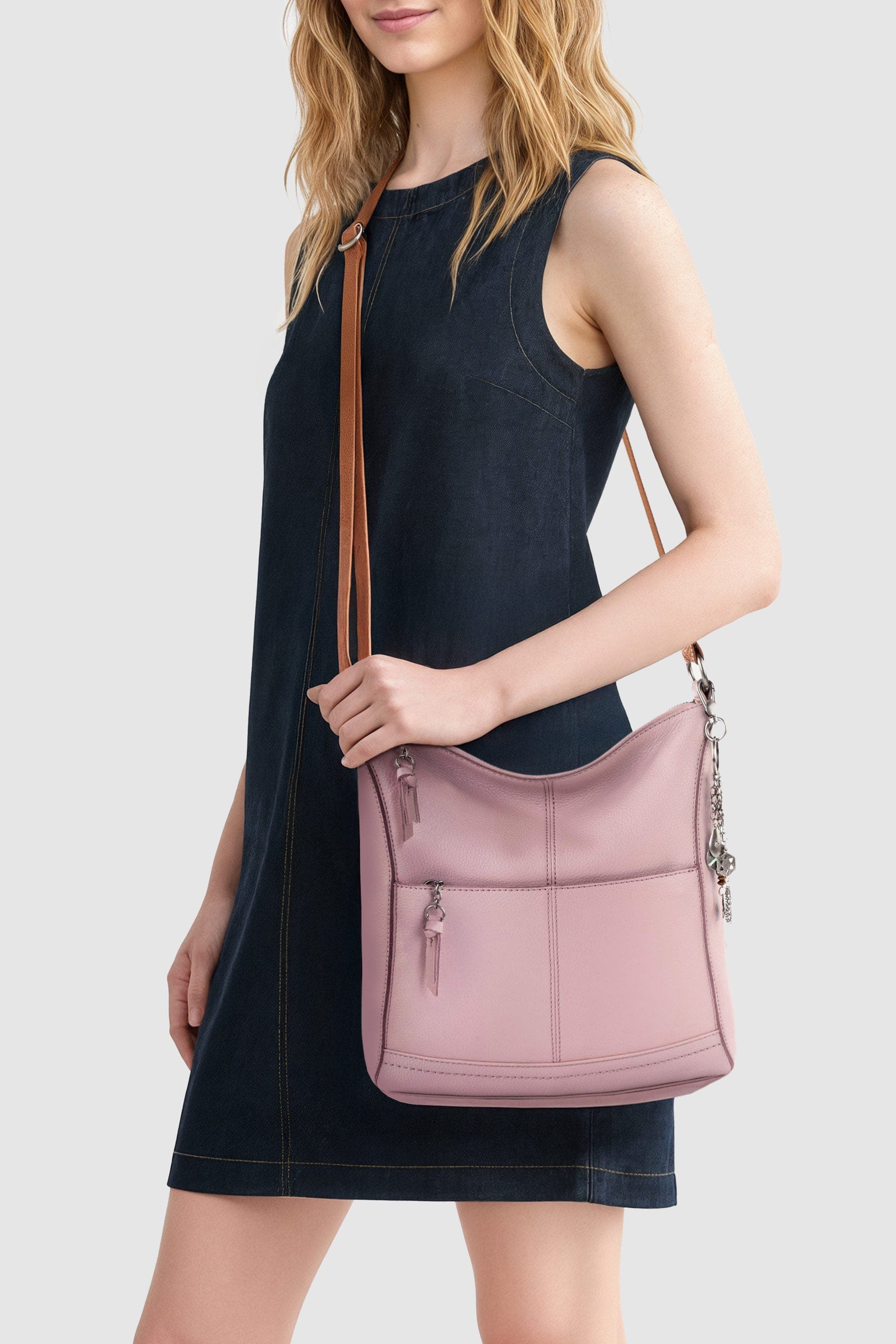 Lucia Crossbody Leather Bag, Alternate, color, Rosewood