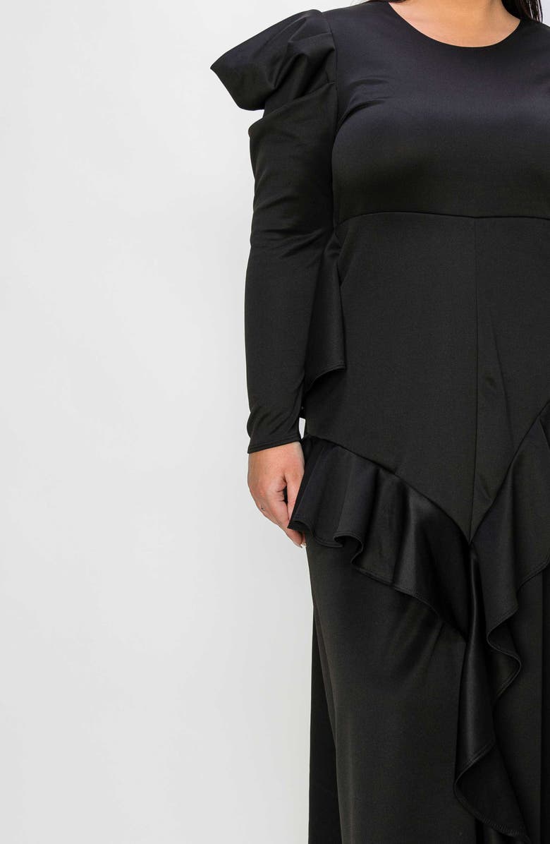 L I V D Vivienne Ruffle Maxi Dress, Alternate, color, Black