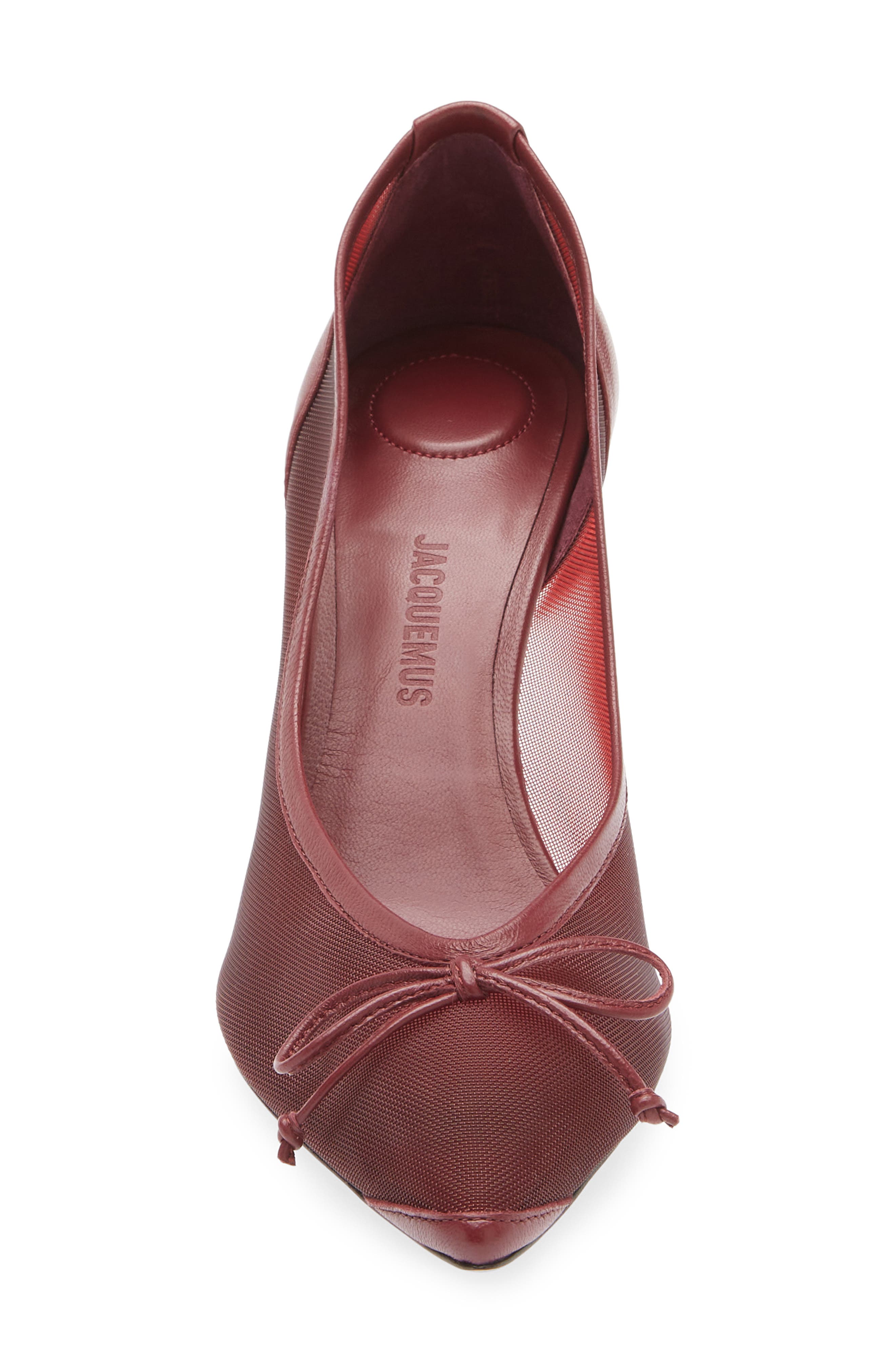 Jacquemus Les Escarpins Tourni Pointed Toe Pump, Alternate, color, Burgundy