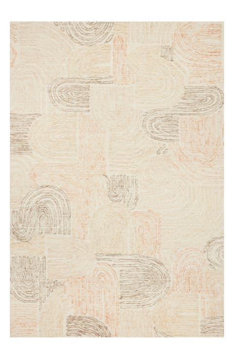 Milo Collection Rug - Peach/Pebble - 5' x 8'
