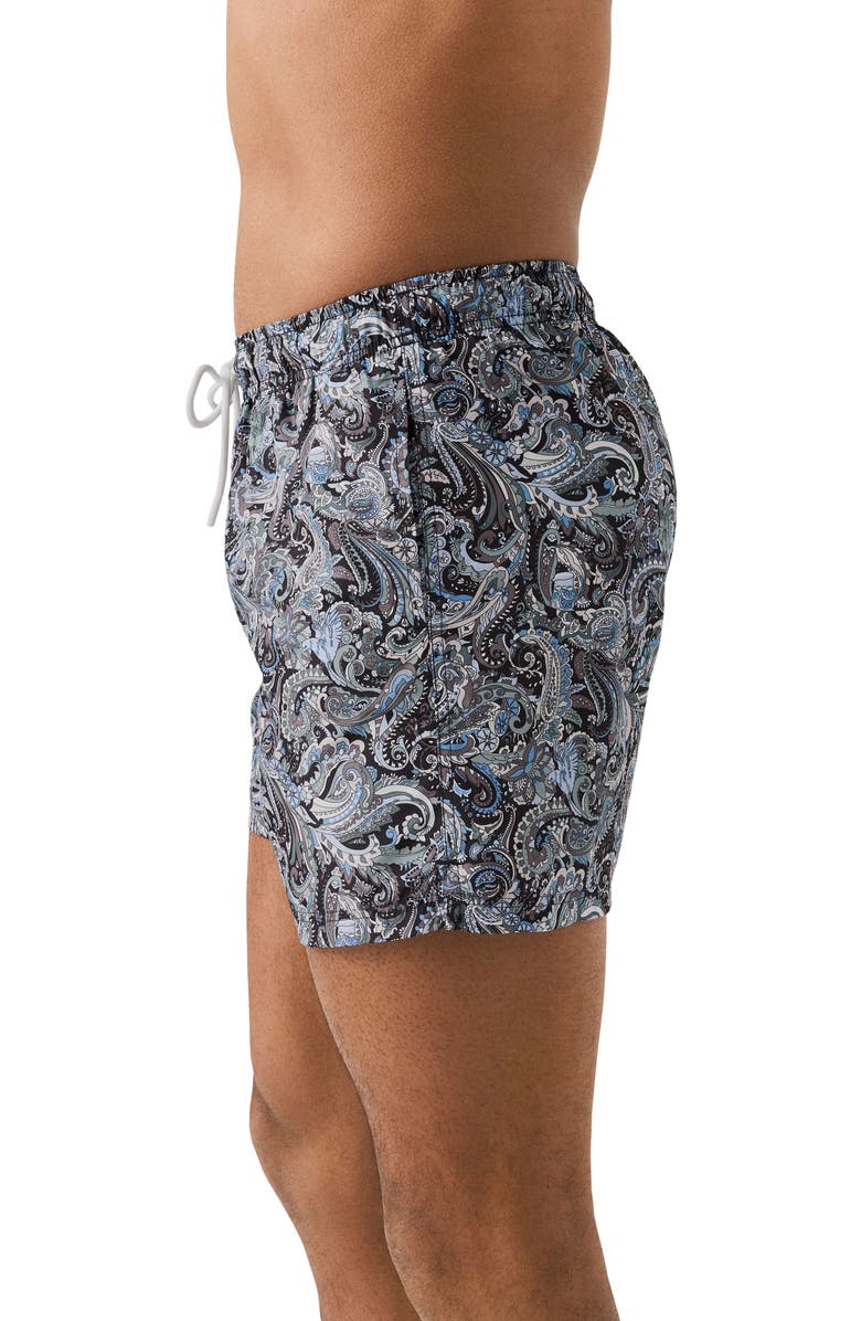Eton Paisley Swim Trunks, Alternate, color, Dark Blue