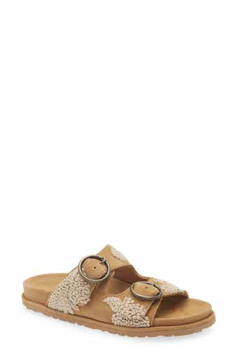 Clay Embroidered Slide Sandal