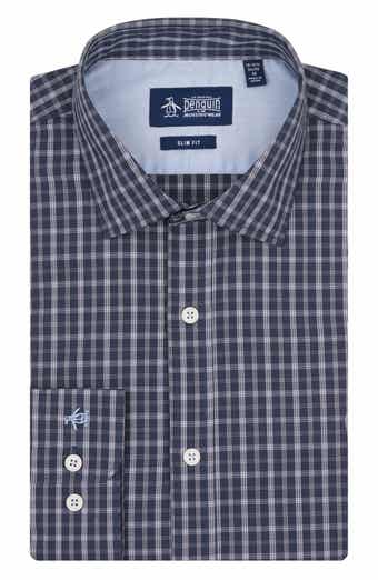 Camden Plaid Stretch Cotton Slim Fit Dress Shirt