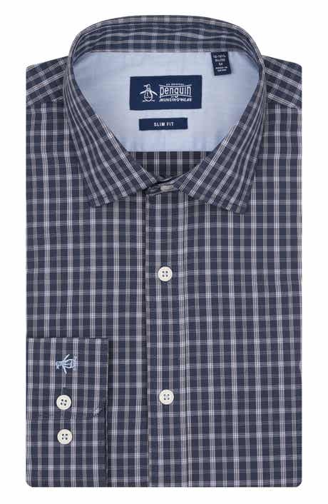 Camden Plaid Stretch Cotton Slim Fit Dress Shirt