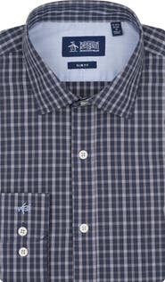 Original Penguin Camden Plaid Stretch Cotton Slim Fit Dress Shirt