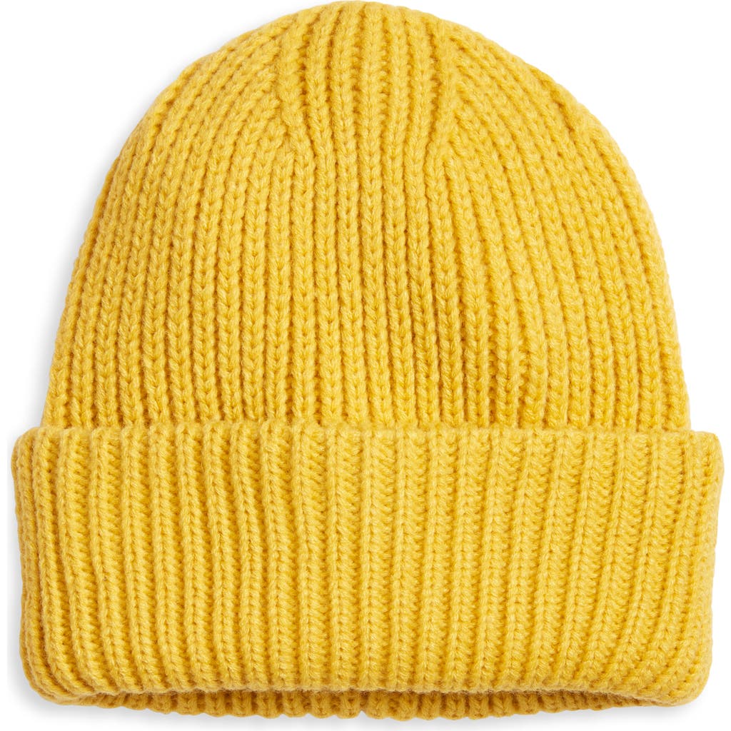 Treasure & Bond Classic Knit Cuffed Beanie In Yellow