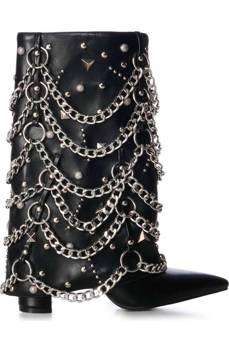 AZALEA WANG Aleena Chain Link Tall Boot, Alternate, color,
