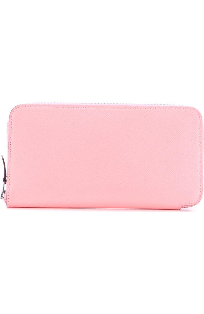 Pre-Owned Hermes Azap Zip Around Wallet Silk'in Epsom Long, Main, color, Rose Confetti