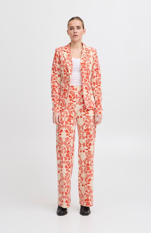 Shop Ichi Printed Wide Leg Pants In Fiesta Flower