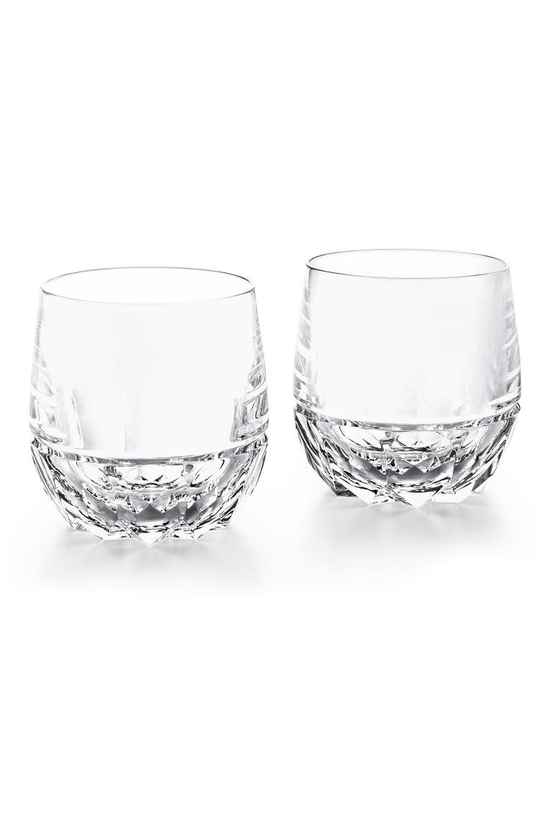 Monroe Set of 2 Lead Crystal Double Old Fashioned Glasses, Main, color, CLEAR