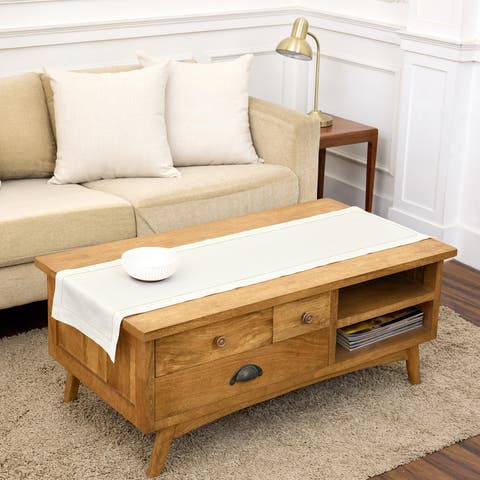 Linen Table Runner - Classic Hemstitch