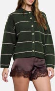 Blu Pepper Stripe Crewneck Cardigan