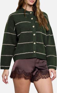 Blu Pepper Stripe Crewneck Cardigan