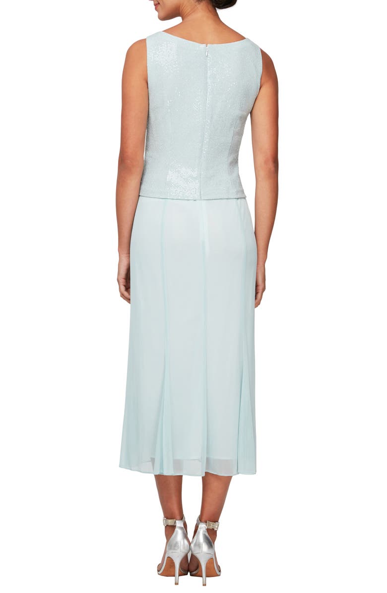 Alex Evenings Sparkle Mock Two-Piece Midi Cocktail Dress with Jacket, Alternate, color, 