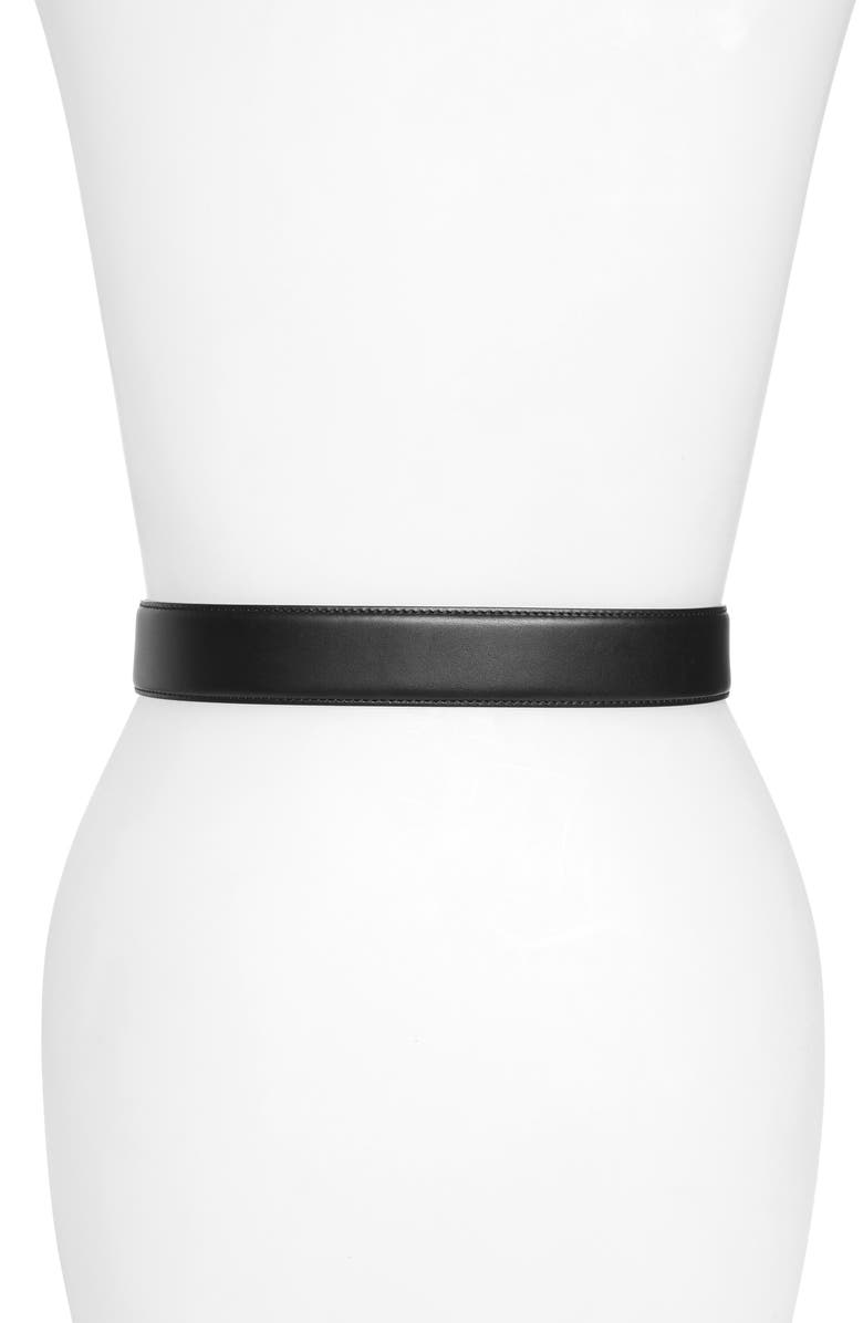 Burberry TB Monogram Leather Belt, Alternate, color,