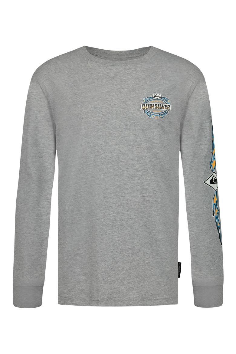 Kids' Flames Graphic T-Shirt, Main, color, GREY HEATHER