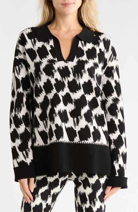 Lucretia Houndstooth Pattern Sweater