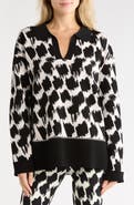Diane von Furstenberg Lucretia Houndstooth Pattern Sweater