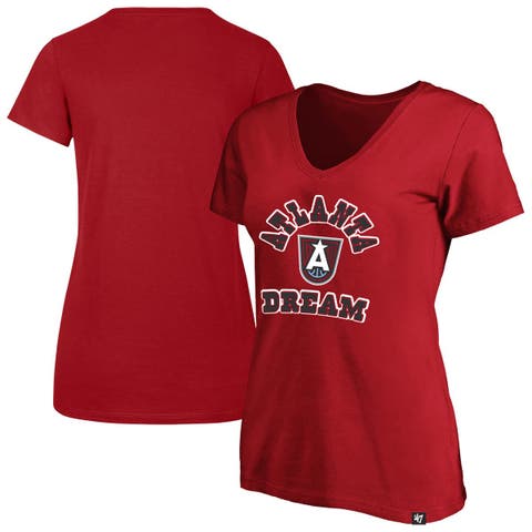 Women's Profile x 47 Red Atlanta Dream Logo Lockup Plus Size V-Neck T-Shirt