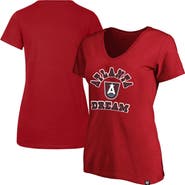 '47 Women's Profile x 47 Red Atlanta Dream Logo Lockup Plus Size V-Neck T-Shirt