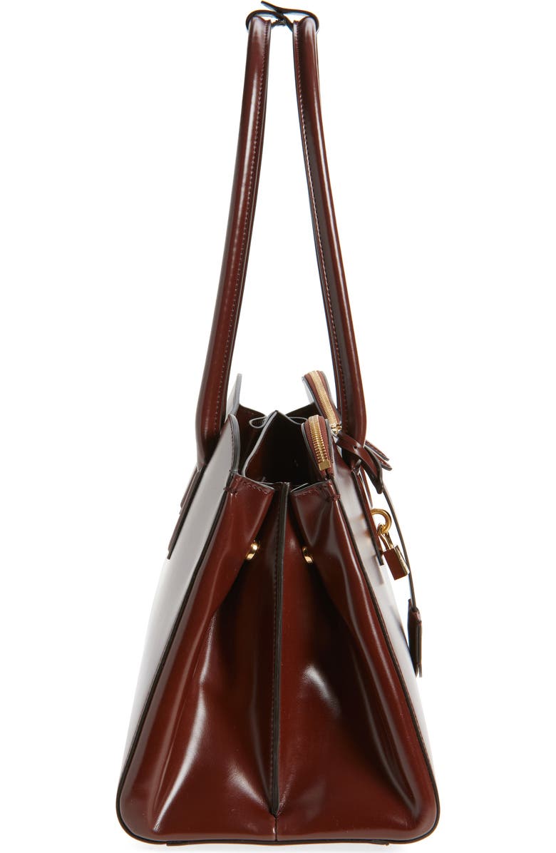 Stella McCartney Ryder Patent Open Tote, Alternate, color, Mahogany