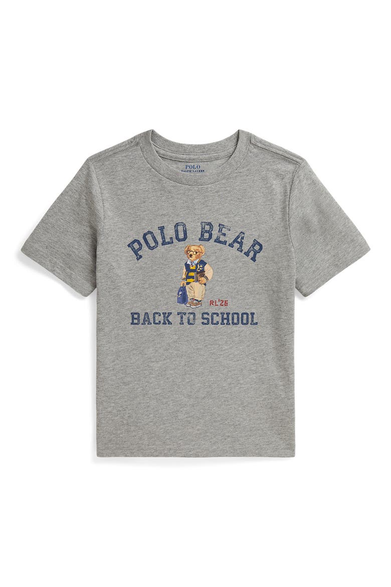 Kids' Polo Bear Graphic T-Shirt, Main, color, ANDOVER HEATHER