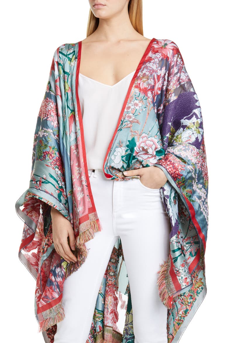 Floral Fringe Cape, Alternate, color, MULTI