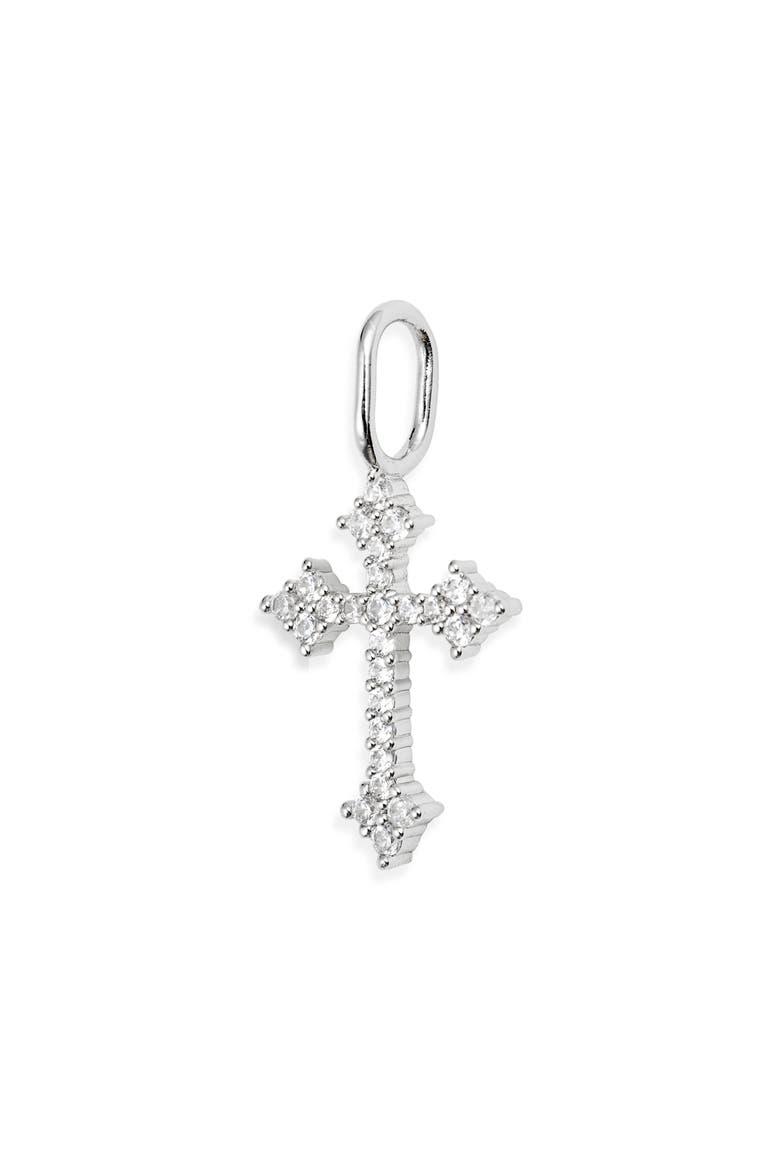 Juliet Cross Charm, Main, color, SILVER