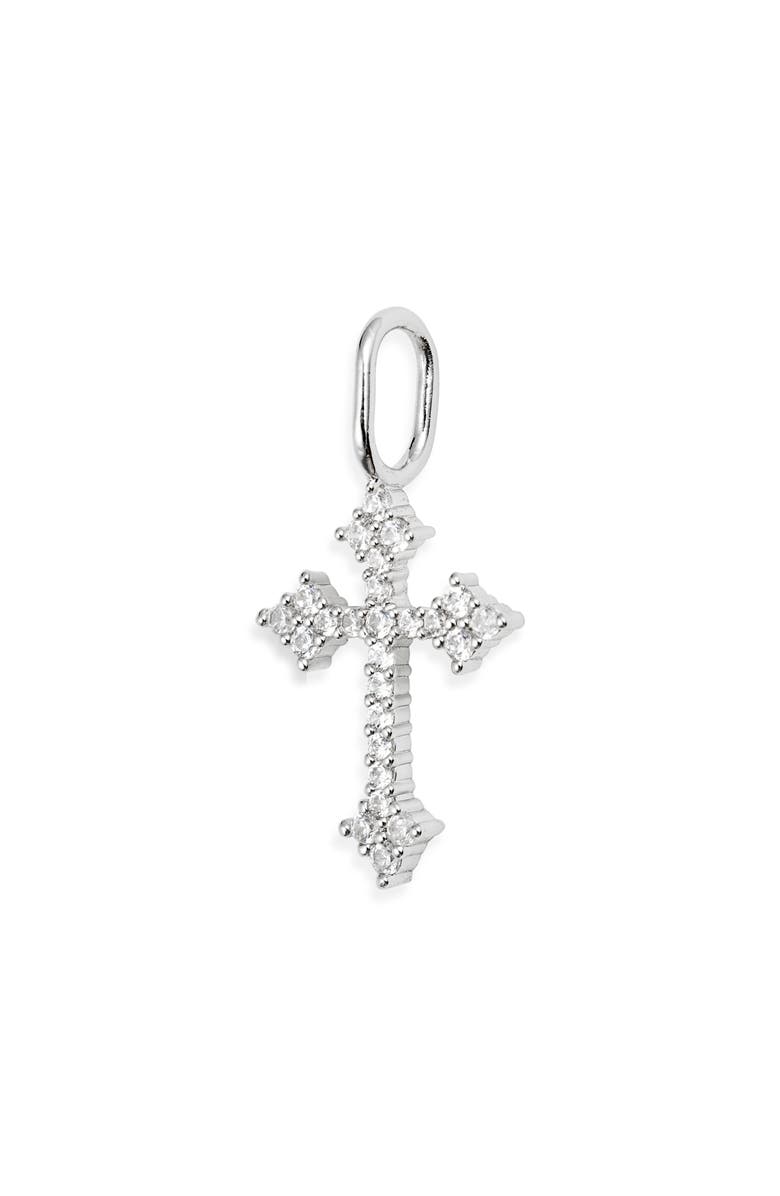 THE SIS KISS Juliet Cross Charm, Main, color, Silver