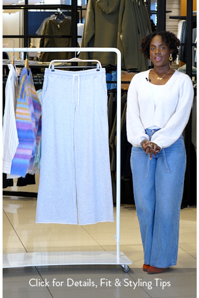 Cloud Nine Wide Leg Cotton Blend Fleece Drawstring Pants video