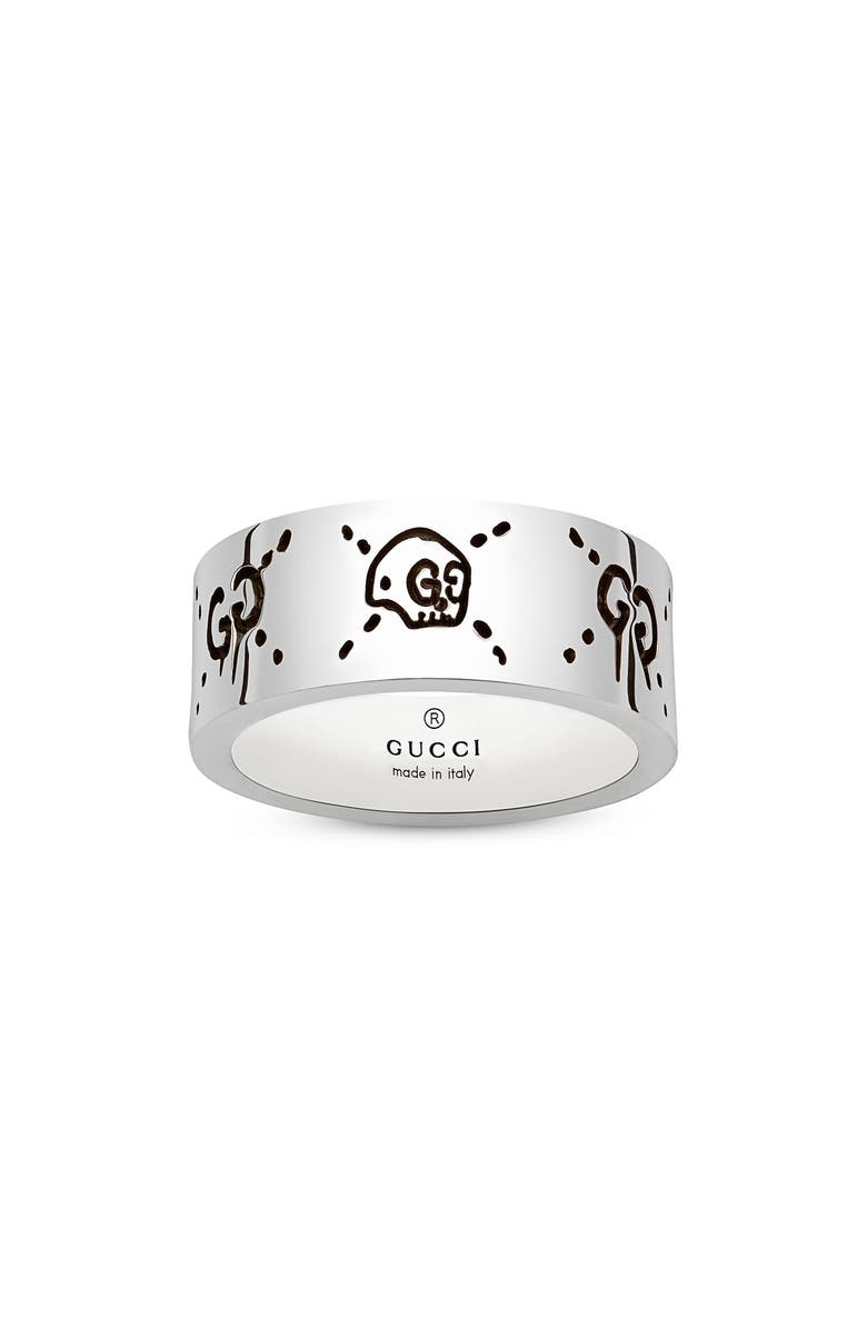 Gucci Ghost Silver Ring, Main, color, 