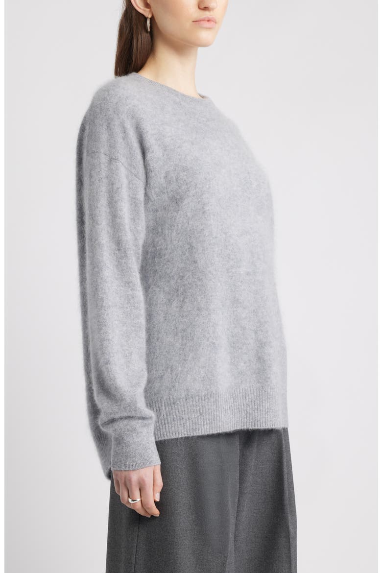 Brushed Cashmere Sweater, Alternate, color, GREY SNOW HEATHER