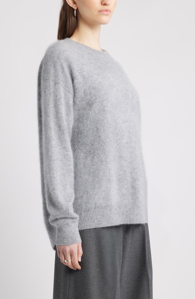 Nordstrom Brushed Cashmere Sweater, Alternate, color, Grey Snow Heather